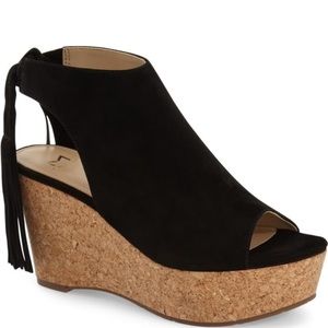 Marc Fisher LTD tie-behind platform wedges
